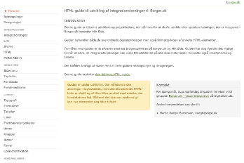 Skærmbillede af HTML-guiden