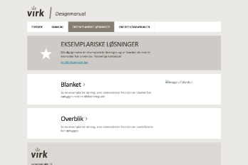 Skærmbillede af Virks designmanual